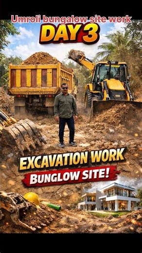 Day 3 Umroli bungalow site // excavation and soil shifting work #constructionwork