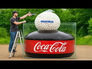 DIY Giant Coca-Cola and Mentos Balloons VS Giant Aquarium