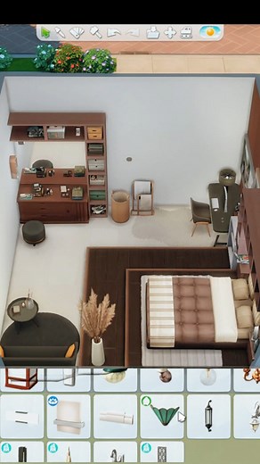 42K views · 688 reactions | Modern Bedroom with Wood Accents | The Sims4 build ideas✨ (NO CC) #TheSims4 #videogames #sims4build #sims4 #foryouシ #decoration #sims4asmr | Miramalisims | Facebook