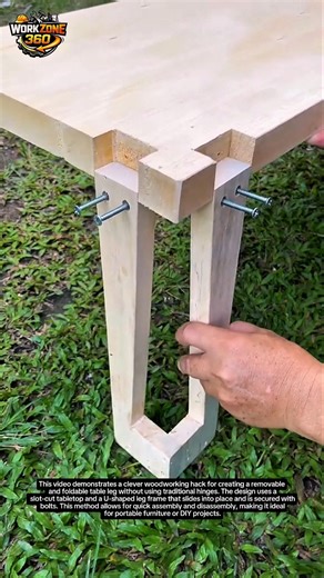 Smart Folding Table Leg Hack – No Hinges Needed! Easy Woodworking Trick