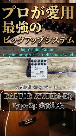 【実音比較】RAPTOR-EQ「Type Sp」プロ絶賛のピックアップシステム！ #アコースティックギター #ギター #ピックアップ比較 #アコギ機材