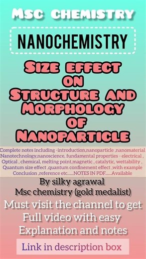 Size Effect On Structure And Morphology Of Nanoparticles || Nanochemistry #chemistry #msc