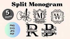 Monogram SVG Bundle | Monogram Wedding SVG | Monogram Alphabet Svg | Split Letter Monogram Svg | Alphabet Svg | Font Svg Bundle - Etsy Australia