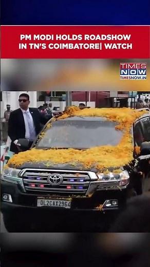 Modi Holds Mega Roadshow In Tamil Nadu's Coimbatore| Thousands Come Out To See Indian PM #shorts