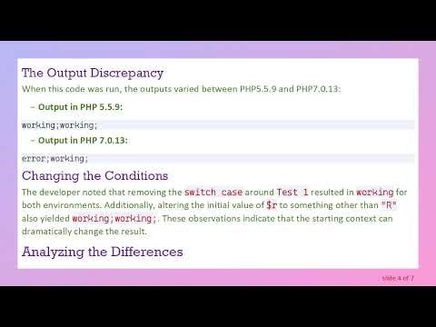 Understanding the Switch Case Behavior Difference: Transitioning from PHP5 to PHP7