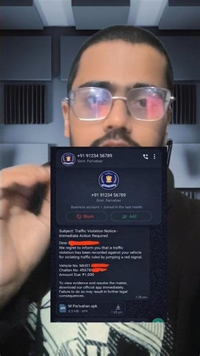 ⚠️ E-Challan WhatsApp Scam Alert | Don’t Download That APK or File