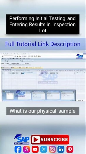 Initial Testing and Entering Results in Inspection Lot | SAP QM | SAP Tutorial For Beginners | ERP