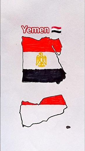 Draw Flag Map of Yemen 🇾🇪 #yemen