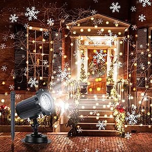 2023 Upgraded HD Snowfall Christmas Projector Light Outdoor, Turn Your Holidays Bright, Perfect for Xmas, New Year, Party, IP65, Black…