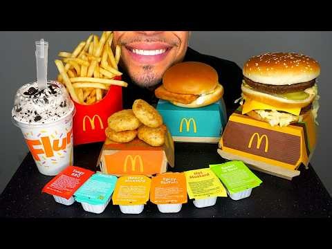 ASMR MCDONALD'S MUKBANG BIG MAC OREO MCFLURRY FRIES CHICKEN NUGGETS EATING SHOW JERRY *BIG BITES*