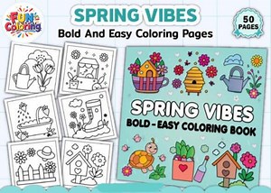 Spring Coloring Book | 50 Bold and Easy Pages for Kids and Adults (printable PDF) - Etsy Canada
