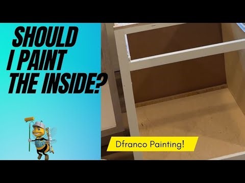 Painting the insides of raw wood cabinets