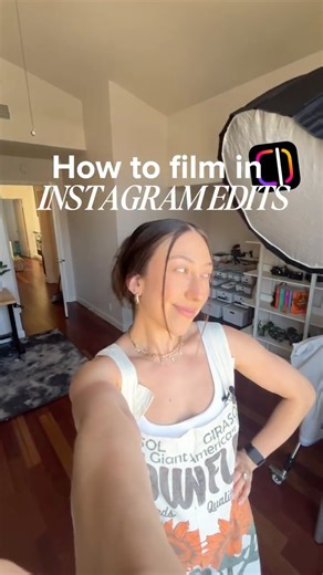 Camille Adrian | Content Creator Tips on Instagram: "Recording directly in the app gives you quick access to music, effects, countdowns, filters, speed controls, and even a teleprompter! For filming settings, I usually stick with 5K, 30fps, and the “standard” color setting for clean, platform-friendly videos.  Have you tried filming inside Instagram Edits yet?"