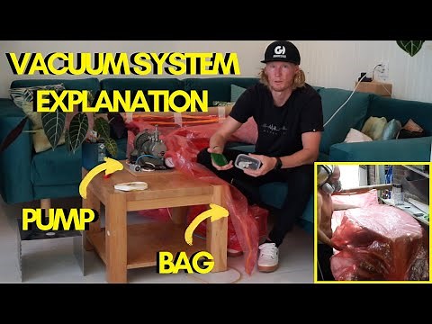 How to: Laminate surfboards with a vacuum bag | Surfboard Glassing | Automatic vacuum pump setup