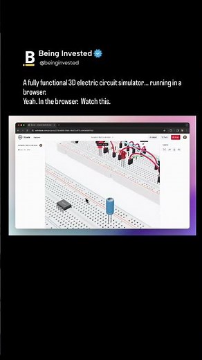This 3D Circuit Simulator Runs ONLY in a Browser… No Software Needed 🚀 #ThreeJS #Tech #AI