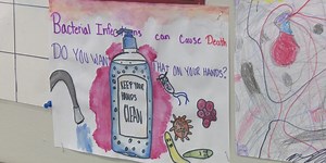 Hand washing art campaign contest for students at CarolinaEast