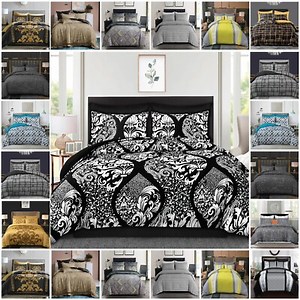Duvet Cover Set King Size Reversible Luxury Quilt Cover Set Bedding Set Double  | eBay UK