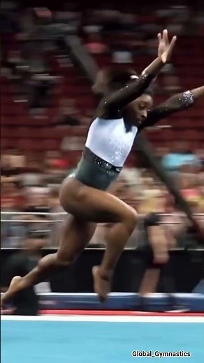 Simone biles routine on floor 🙌 #training #teambackflip #practice //repost by Global_Gymnastics