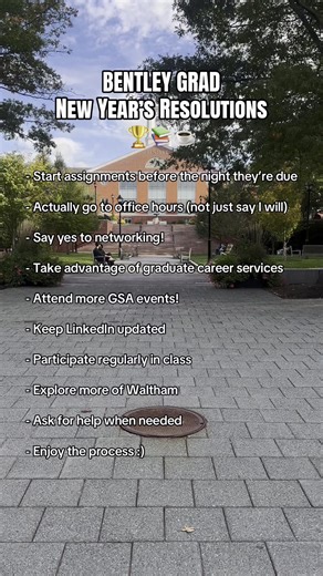 This year’s goals: stay organized, start assignments early, and actually use the syllabus 😌📚 Here’s to a productive and successful 2026, Bentley grads!