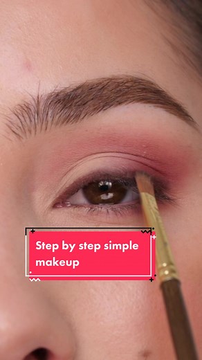 Step by Step Simple Red Eyeshadow Makeup Tutorial