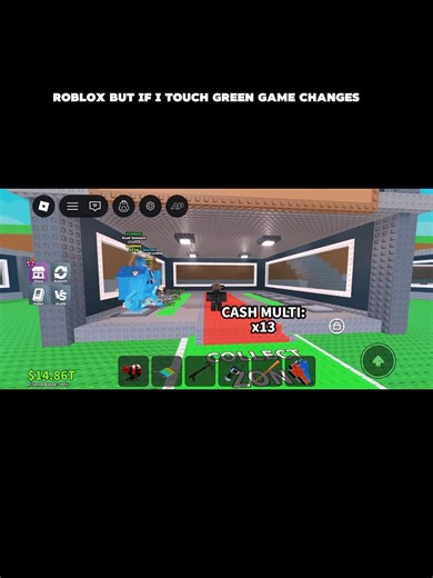 Roblox but if I touch green game changes #roblox ☠️