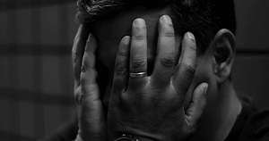 Man Covering Face With Hands Overwhelmed Stock Footage SBV-351730253 - Storyblocks