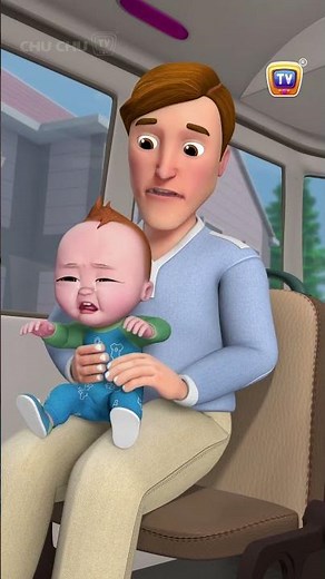 Wheels on the Bus - Baby Starts Crying #Shorts #ChuChuTV #NurseryRhymes #KidsSongs