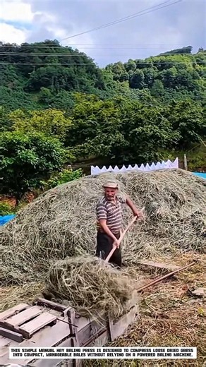 Turning Loose Hay Into Compact Bales With a Simple Manual Press