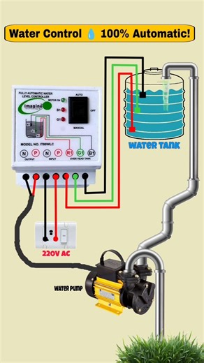 Water Tank Auto Fill Circuitn | Automatic Water Level Controller 💦#viral#shorts#day