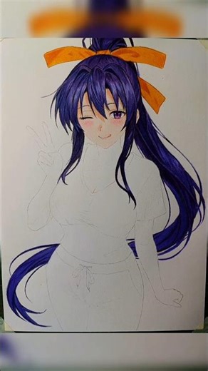 Dibujando Akeno Himejima part2 #drawing #akeno #anime #edit #shortsfeed #shortsviral
