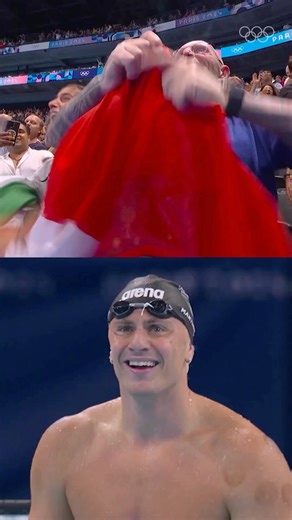107K views · 980 reactions | An unforgettable moment from #Paris2024! ❤️ The crowd went absolutely wild as Nicolo Martinenghi took GOLD in the Men’s 100m Breaststroke! 磊 #Olympics | Olympics | Facebook