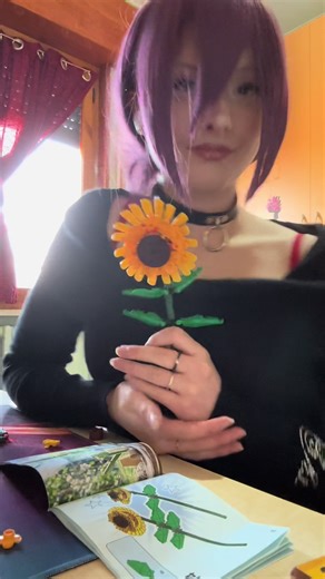 Build a Lego Sunflower with Reze in Cosplay