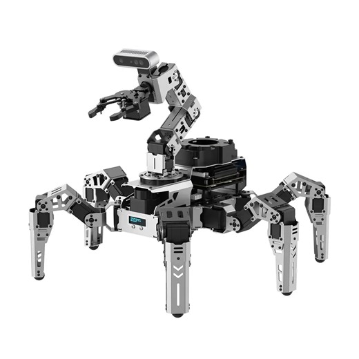 Robot Hexápodo ROS2 ROSpider con Jetson/Raspberry Pi, Modelos de IA Multimodal Grandes, ChatGPT, Visión 3D, Mapeo SLAM y Navegación (kit estándar con Jetson Orin Nano NX Super 16GB)
