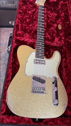 New Fender Custom Shop Dual Stack HS Tele Relic Gold Sparkle Top with Natural Body!