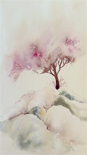 Beautiful Sakura Watercolor Art Tutorial
