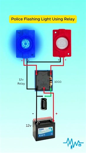 🚨Police Flash Light Circuit Using Relay