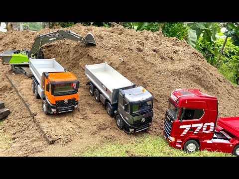Day #57 RC Truck Scania Huina 1501 Truck Mercedez-Benz Huina 1598 RC Dump Truck 1536 Pro