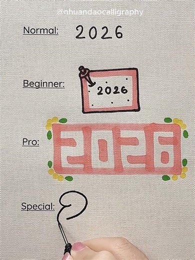 Happy New Year 2026 ✨ Which Style Do You Like Most? #nhuandaocalligraphy #shorts