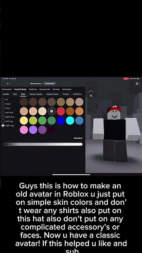 How to make a classic avatar on Roblox #roblox #tutorial