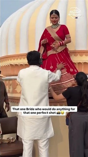 When Bride Risk Her Lehenga For that One Perfect Shoot 😅
