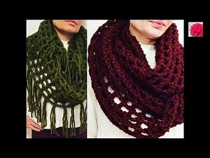 Easy Crochet infinity scarf and you can add fringe too