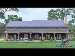 EXCLUSIVE BARN HOUSE PLAN 009-00327 WITH INTERIOR