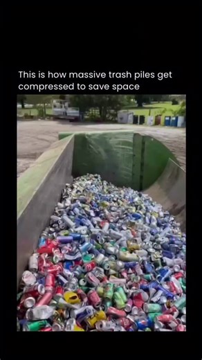 sciencephobia on Instagram: "This video shows how industrial trash compactors compress huge amounts of waste into dense, tightly packed blocks to dramatically reduce volume. By applying extreme pressure, the machine forces out trapped air and collapses materials like cans, plastic, and packaging into a compact mass, making transportation more efficient, saving landfill space, and lowering hauling costs. It’s a crucial step in modern waste management that turns overwhelming piles of trash into so