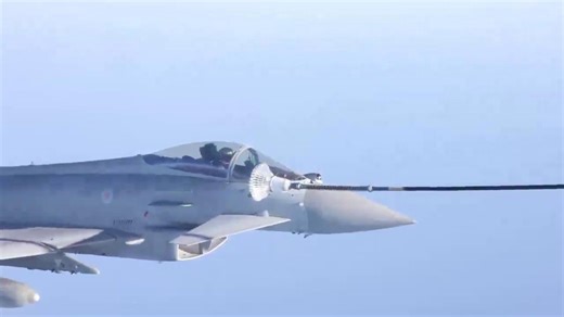 Fighter jets refuel over Ionian Sea in military drill