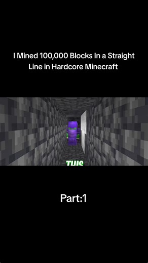 "I Mined 100,000 Blocks in a Straight line in Hardcore Minecraft" #fru...
