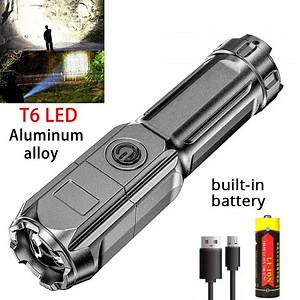 [Hot Item] Strong Light Telescopic Focus Flashlight Outdoor Portable Home Common Flashlight Distribution Hot ABS Flashlight