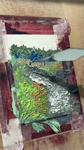 Acrylics Using Palette Knife on Watercolor Paper ACEO / ATC Florida Marsh Miniature Art