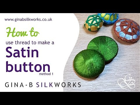 How to make a silk covered button / Satin wrapping a button, method 1