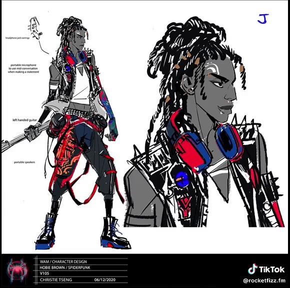 Favorite thing in the world rn also day 792639 with tik tok removing the slide option fer me #spiderpunk#conceptart#spiderman#acrossthe spiderverse#intothespiderverse#hobiebrown#fyp