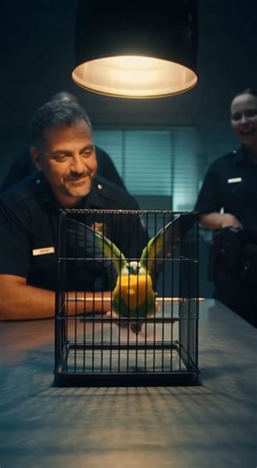 A brilliantly funny interrogation scene where a clever parrot reveals...